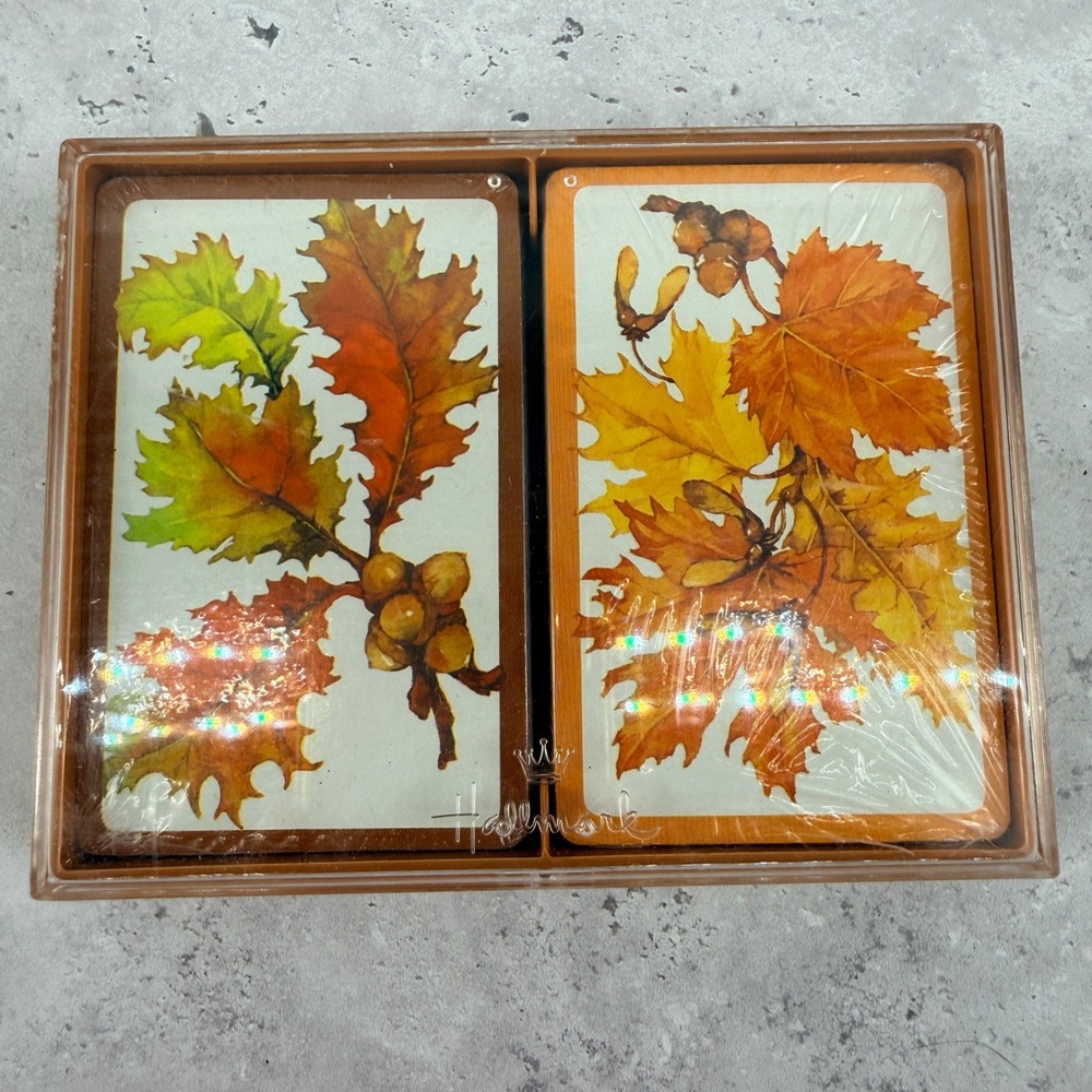 Hallmark‎ Bridge Playing Cards Double Deck Autumn Leaves Sealed NOS